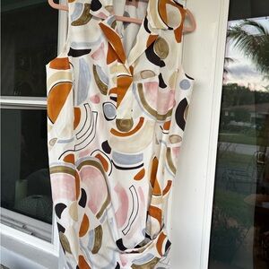 Lafayette 148 New York Abstract Midi Dress - Multicolor